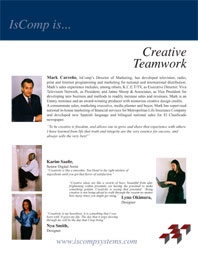 IsComp Systems Inc 4-Color Sales Brochure: Creative Teamwork